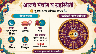 आजचे पंचांग व ग्रहस्थिती (१४ ऑगस्ट २०२६)
