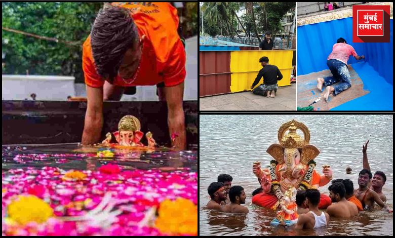 गणेश विसर्जनासाठी मुंबई महापालिकेची जय्यत तयारी ६७ नैसर्गिक, तर ३८३ कृत्रिम विसर्जन स्थळांवर व्यवस्था