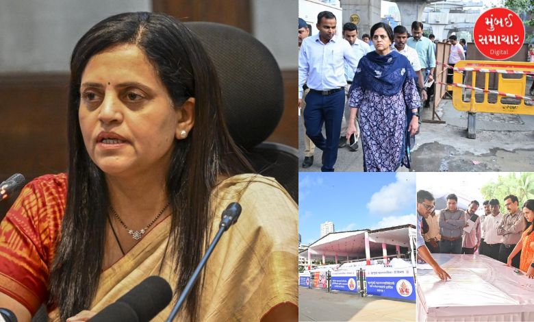 मुंबई मनपा आयुक्त अश्विनी भिडे यांच्याकडून गिरगाव, दादर चौपाटीची पाहणी
