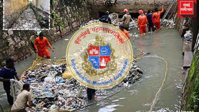 नाल्यात सुका कचरा टाकल्याप्रकरणी पालिकेची कारवाही