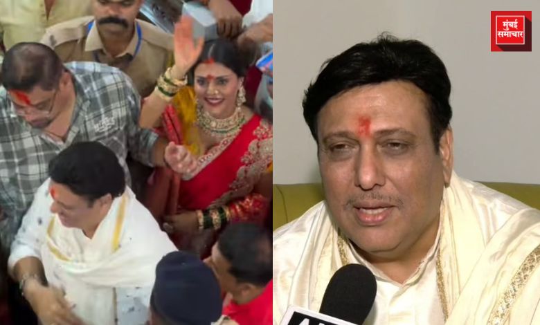 लालबागच्या राजाच्या दर्शनाला पोहोचलेले अभिनेता गोविंदा आणि कोमल राणी स्वर्णकर