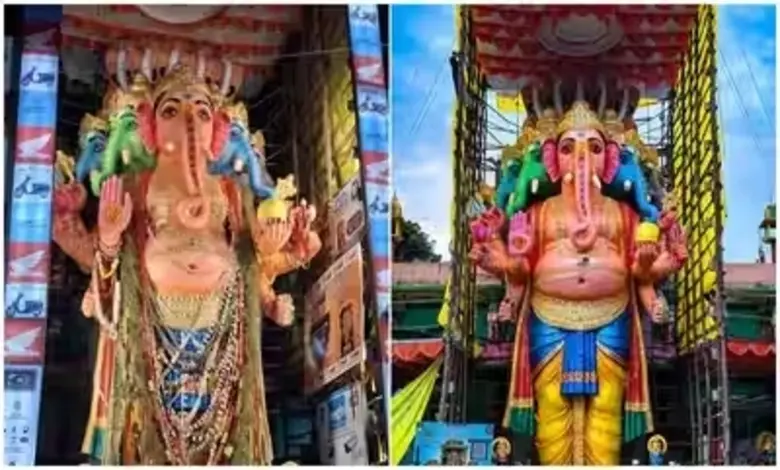 हैदराबादमधील ७२ फूट उंच खैराताबाद गणेश मूर्ती आणि विसर्जन मिरवणूक सोहळा