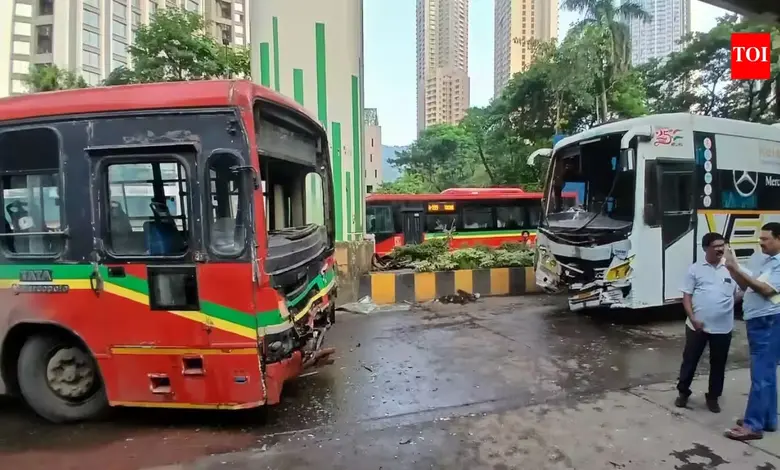 मुलुंडमध्ये बेस्ट बस आणि ट्रॅव्हल्स बसच्या अपघातान
