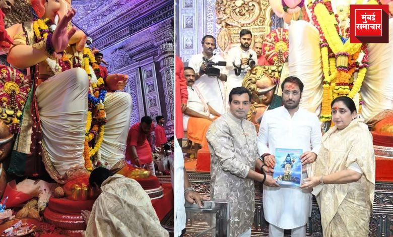 सुनेत्रा पवार यांनी लालबागच्या राजाच्या चरणी घेतलेले दर्शन आणि बळीराजासाठी केलेली प्रार्थना.