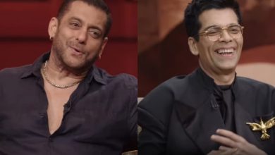 कॉफी विथ करन सीझन ९ च्या पहिल्या भागात करन जोहरच्या खुर्चीवर बसलेले सलमान खान.