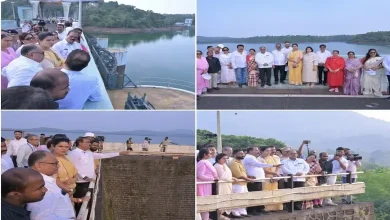 मुंबईतील तलाव आणि पाणीसाठ्याचा आढावा घेताना महापौर रितू तावडे आणि इतर अधिकारी.